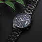 TEXT Customizable Engraved Black Chronograph Watch, Unique Birthday Gifts for Men