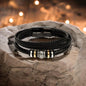 Personalized to My Son Leather Men Bracelet, Bracelet for Son Birthday from Mother and Father