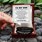 Personalized to My Son Leather Men Bracelet, Bracelet for Son Birthday from Mother and Father