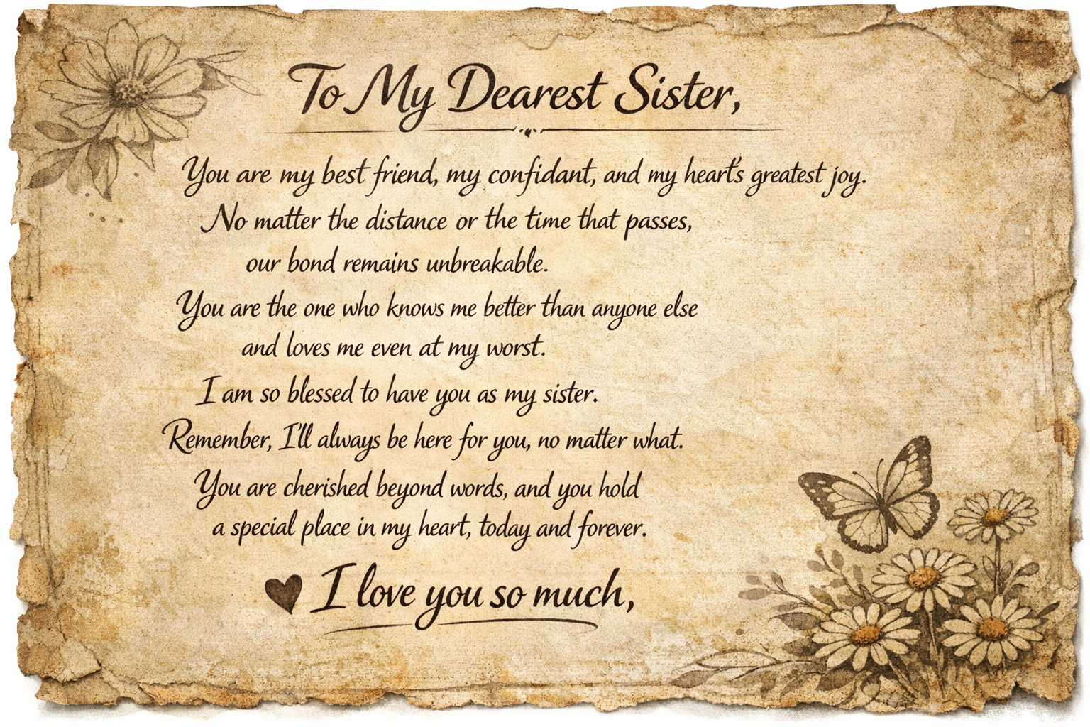 Sibling Message 17 Heartfelt Quotes: A heart touching message for my sister that lasts ...