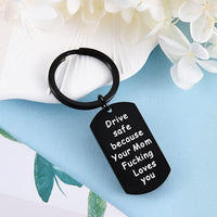 Load image into Gallery viewer, All Love Here Drive Safe Keychain for Son / Daughter, Birthday Gifts for Son / Daughter from Mom
