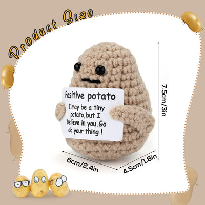 Load image into Gallery viewer, All Love Here Handmade Mini Wool Knitted Potato Toy with Positive Message Card – Positive Gifts
