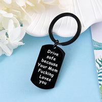Load image into Gallery viewer, All Love Here Drive Safe Keychain for Son / Daughter, Birthday Gifts for Son / Daughter from Mom
