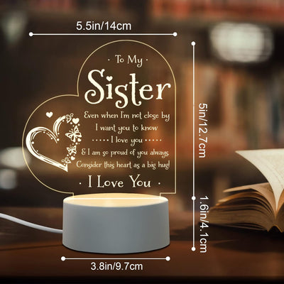 Load image into Gallery viewer, To My Sister Engraved Night Light, Unique Birthday Gifts for Little Sister from Big Brother

