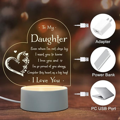 Load image into Gallery viewer, To My Daughter Engraved Night Light, Daughter Gift from Mom on Mothers Day, Valentines Day, Birthday
