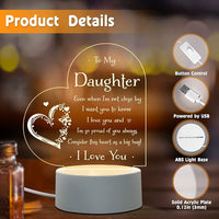 Load image into Gallery viewer, To My Daughter Engraved Night Light, Daughter Gift from Mom on Mothers Day, Valentines Day, Birthday
