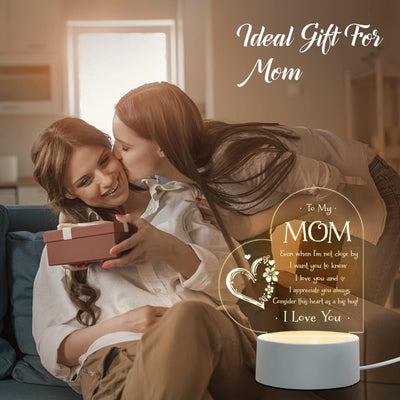 Load image into Gallery viewer, To My Mom Engraved Night Light, Unique Birthday Gifts for Mom from Daughter and Son
