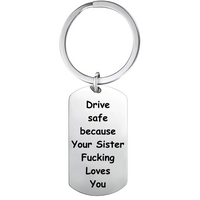 All Love Here Drive Safe Keychain for Sister / Brother, Birthday Gifts for Sister / Brother