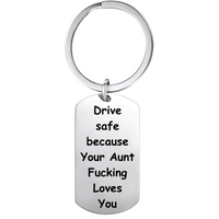 All Love Here Drive Safe Keychain for Niece / Nephew – Thoughtful Birthday Gift from Aunt