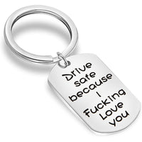 All Love Here Drive Safe Keychain for Husband - Because I Fcking Love You Trucker