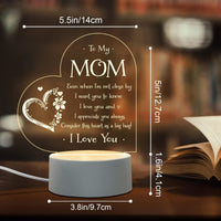 Load image into Gallery viewer, To My Mom Engraved Night Light, Unique Birthday Gifts for Mom from Daughter and Son
