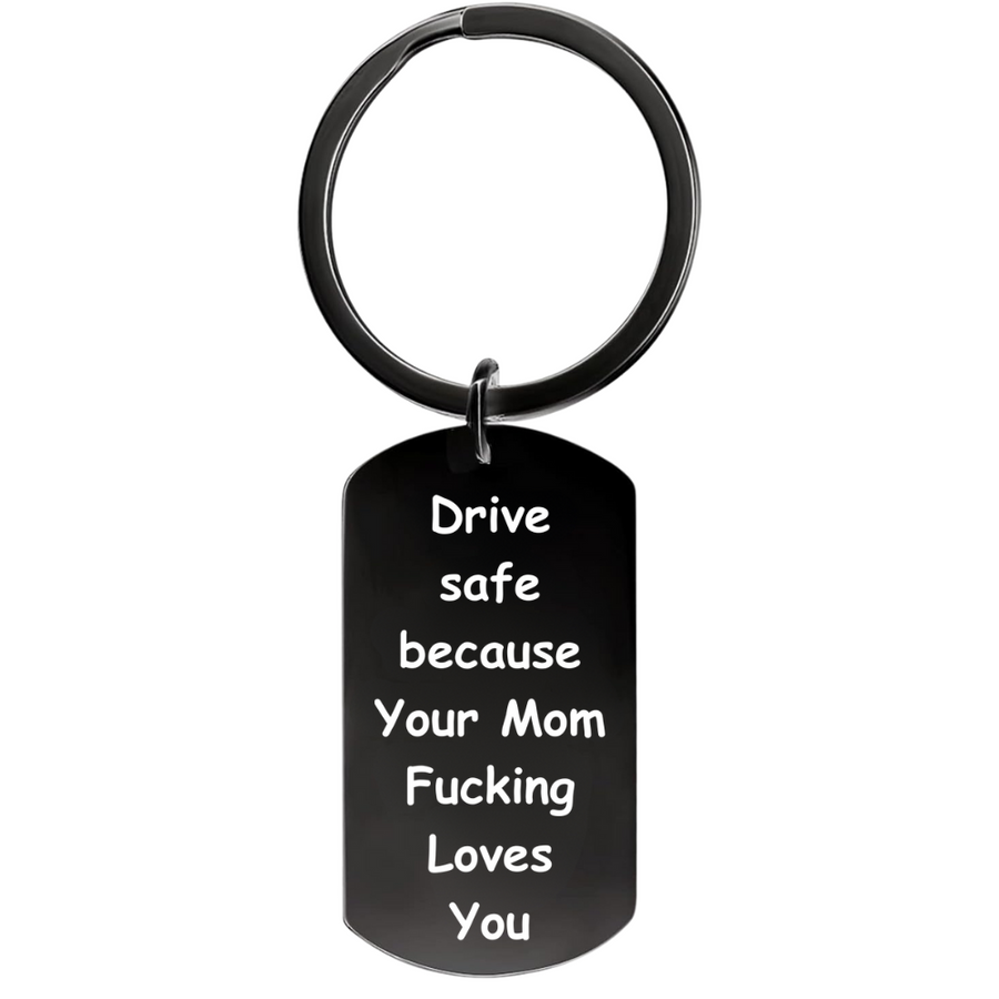 All Love Here Drive Safe Keychain for Son / Daughter, Birthday Gifts for Son / Daughter from Mom