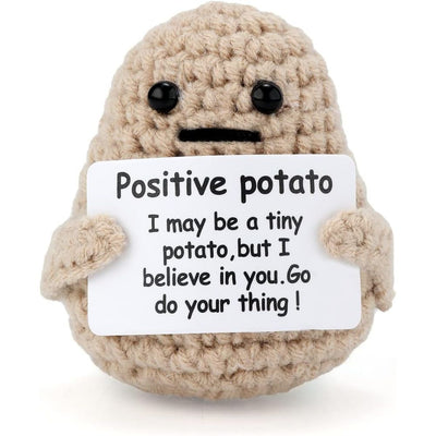 Load image into Gallery viewer, All Love Here Handmade Mini Wool Knitted Potato Toy with Positive Message Card – Positive Gifts
