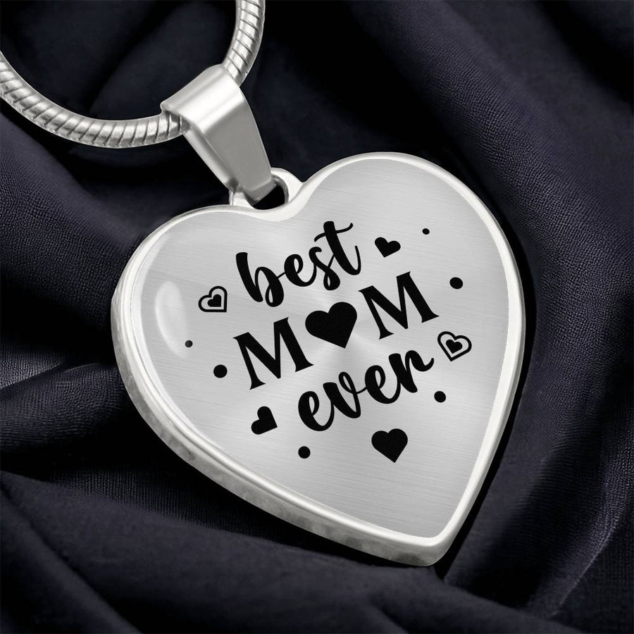 Best Mom Ever Gifts from Daughter / Son - Engraved Heart Necklace