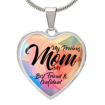 Load image into Gallery viewer, To My Mom Heart Necklace - My Precious Mom Snake Chain
