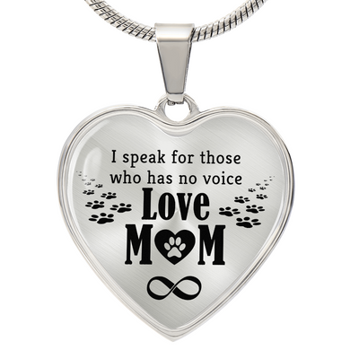 Load image into Gallery viewer, To My Mom Heart Necklace - I Speak for Those Snake Chain

