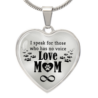 Load image into Gallery viewer, To My Mom Heart Necklace - I Speak for Those Snake Chain
