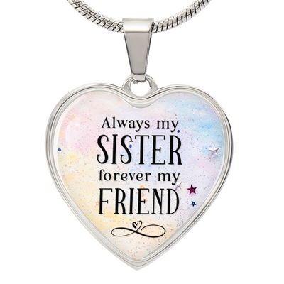 Load image into Gallery viewer, To My Sister Heart Necklace - Always My Sister Snake Chain
