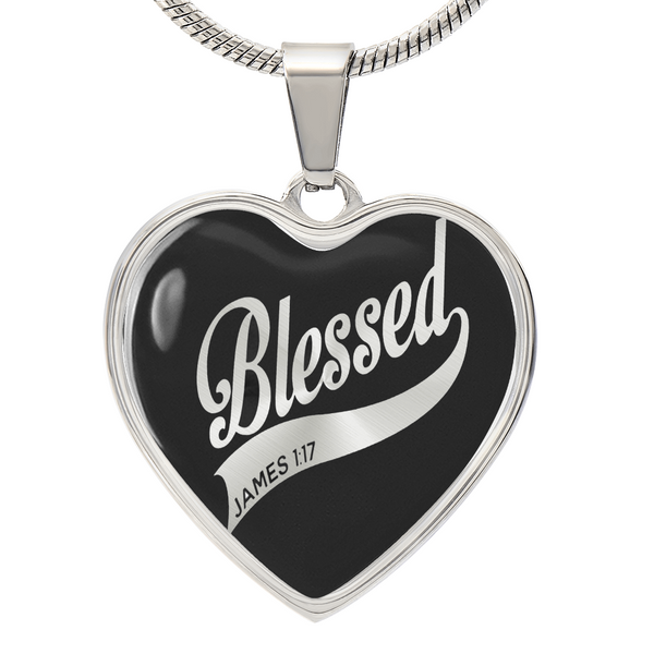 Silver Women Heart Necklace - Blessed Snake Chain