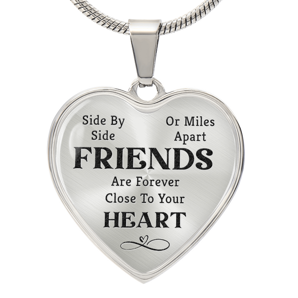 To My Best Friends Heart Necklace - Side by Side Snake Chain