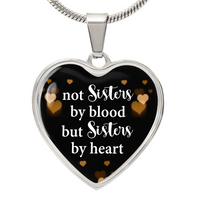 Load image into Gallery viewer, Silver Women Heart Necklace - Not Sister by Blood Snake Chain
