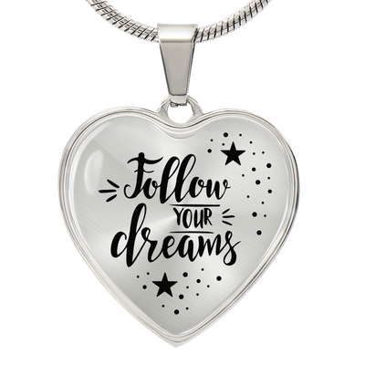 Load image into Gallery viewer, Silver Women Heart Necklace - Follow Your Dreams Snake Chain
