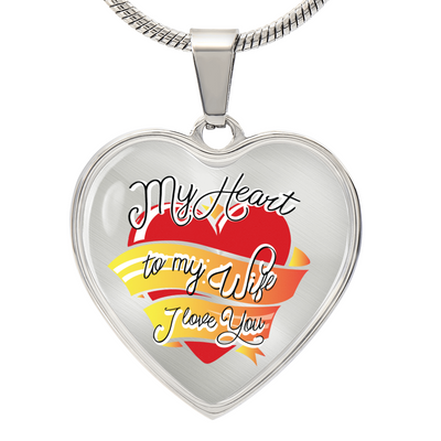 Load image into Gallery viewer, To My Wife Heart Necklace - My Heart to My Wife Snake Chain
