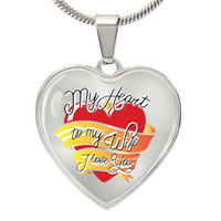 Load image into Gallery viewer, To My Wife Heart Necklace - My Heart to My Wife Snake Chain
