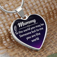 Load image into Gallery viewer, To My Mummy Heart Necklace - Mummy to the World You May Be Someone Snake Chain
