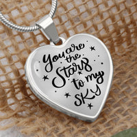 Load image into Gallery viewer, Silver Women Heart Necklace - You Are the Stars to My Sky Snake Chain
