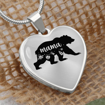 Load image into Gallery viewer, To My Mama Heart Necklace - Mama Bear Snake Chain
