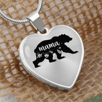 Load image into Gallery viewer, To My Mama Heart Necklace - Mama Bear Snake Chain
