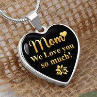 Load image into Gallery viewer, To My Mom Heart Necklace - Mom We Love You So Much Snake Chain
