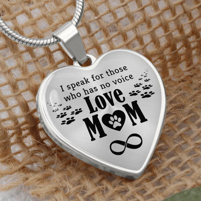 Load image into Gallery viewer, To My Mom Heart Necklace - I Speak for Those Snake Chain

