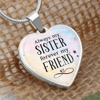 Load image into Gallery viewer, To My Sister Heart Necklace - Always My Sister Snake Chain
