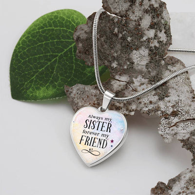 Load image into Gallery viewer, To My Sister Heart Necklace - Always My Sister Snake Chain
