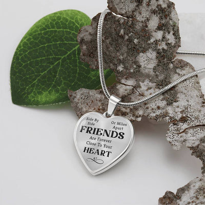 Load image into Gallery viewer, To My Best Friends Heart Necklace - Side by Side Snake Chain
