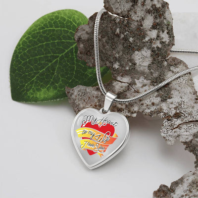 Load image into Gallery viewer, To My Wife Heart Necklace - My Heart to My Wife Snake Chain
