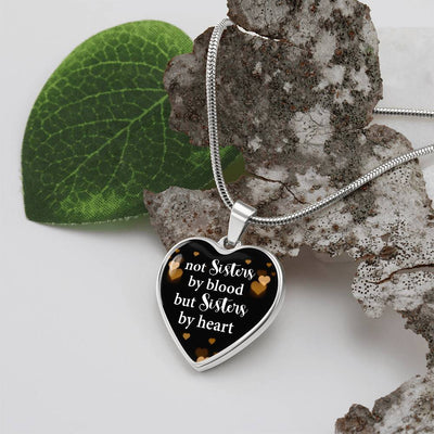 Load image into Gallery viewer, Silver Women Heart Necklace - Not Sister by Blood Snake Chain
