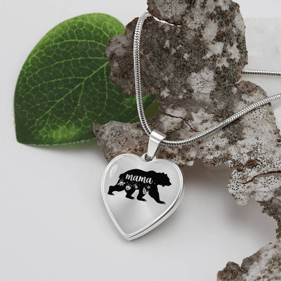 Load image into Gallery viewer, To My Mama Heart Necklace - Mama Bear Snake Chain
