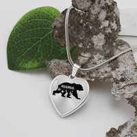 Load image into Gallery viewer, To My Mama Heart Necklace - Mama Bear Snake Chain
