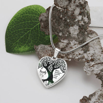 Load image into Gallery viewer, Silver Women Heart Necklace - Where Life Begins Snake Chain
