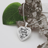 Load image into Gallery viewer, Silver Women Heart Necklace - You Are the Stars to My Sky Snake Chain
