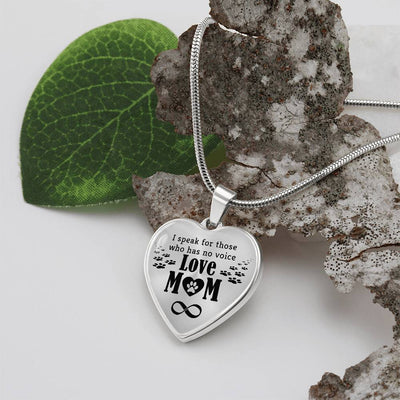 Load image into Gallery viewer, To My Mom Heart Necklace - I Speak for Those Snake Chain

