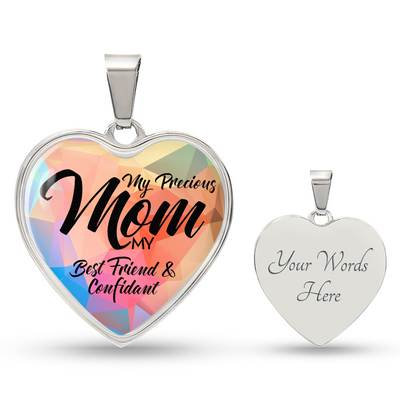 Load image into Gallery viewer, To My Mom Heart Necklace - My Precious Mom Snake Chain
