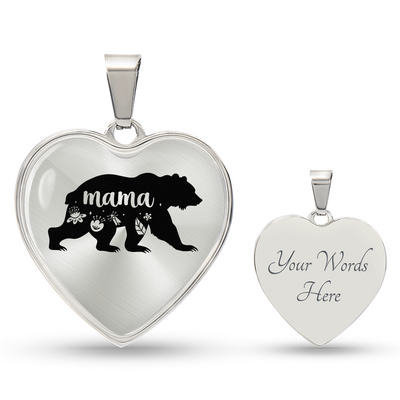 Load image into Gallery viewer, To My Mama Heart Necklace - Mama Bear Snake Chain
