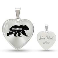 Load image into Gallery viewer, To My Mama Heart Necklace - Mama Bear Snake Chain
