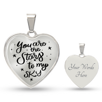 Load image into Gallery viewer, Silver Women Heart Necklace - You Are the Stars to My Sky Snake Chain
