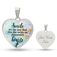 Load image into Gallery viewer, Silver Women Heart Necklace - Smile Snake Chain
