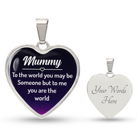 Load image into Gallery viewer, To My Mummy Heart Necklace - Mummy to the World You May Be Someone Snake Chain
